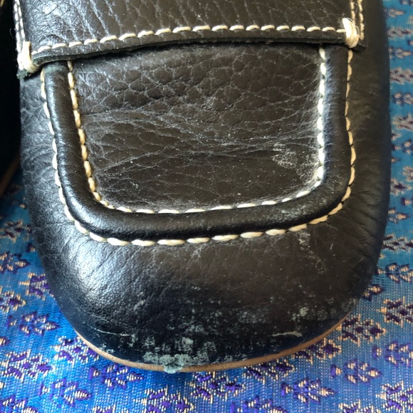 Franco Sarto black pebbled leather penny loafers with 1 1/2” block heel, size 10 - Picture 6 of 9